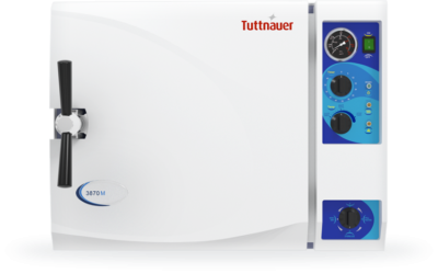 Sterilizer Autoclave M/MK Series EZ Large Capacity 15'Dia x 30'D Chamber Size, 230V Manual, 22 Gallon, 2 Trays, w/ Stand (1/EA) by Tuttnauer USA Co. Ltd.  ID 3870M